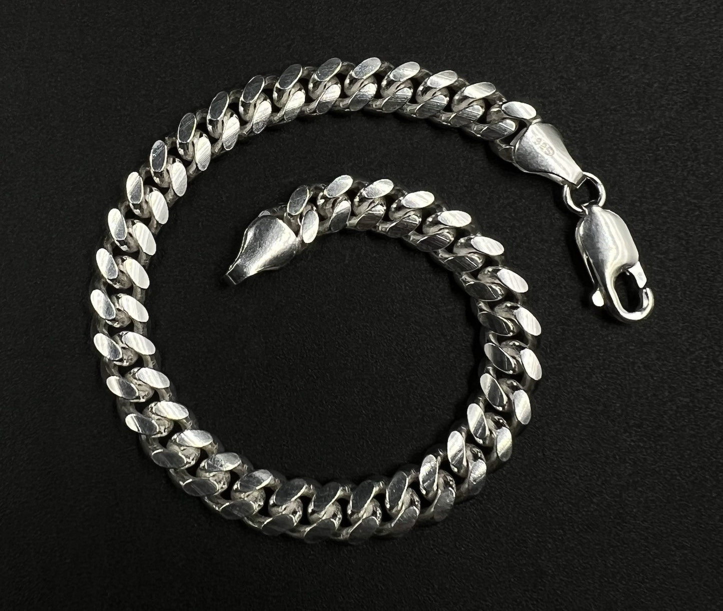7.25” 925 Solid Sterling Silver Miami Cuban Bracelet | 17.29g | 6.3mm | Italy |