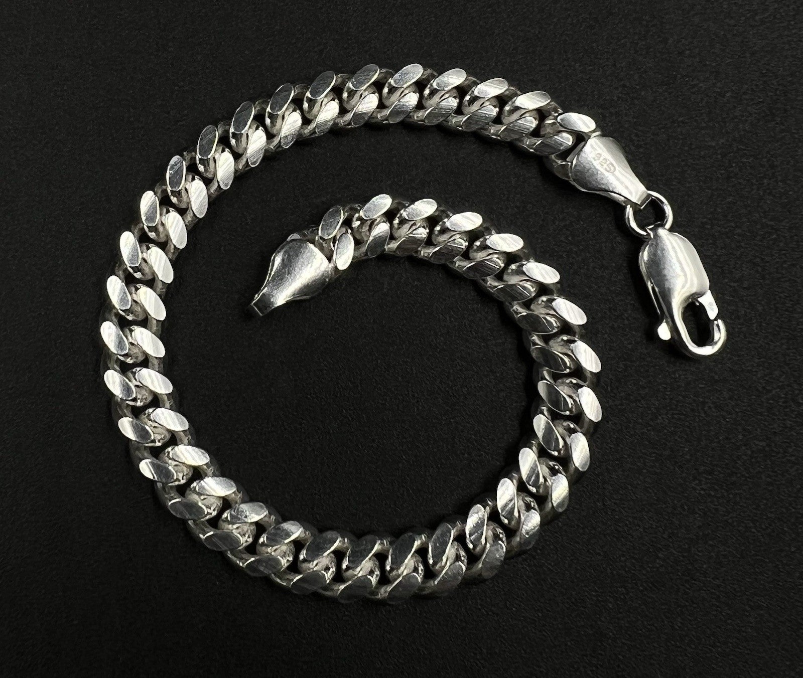 7.25” 925 Solid Sterling Silver Miami Cuban Bracelet | 17.29g | 6.3mm | Italy |