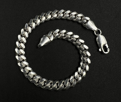 7.25” 925 Solid Sterling Silver Miami Cuban Bracelet | 17.29g | 6.3mm | Italy |