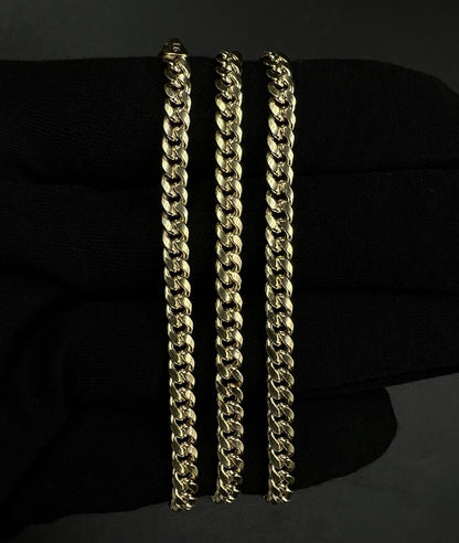 20” 10K Hollow Yellow Gold Miami Cuban Chain | 10.32g | 4.6mm | Lobster Clasp |