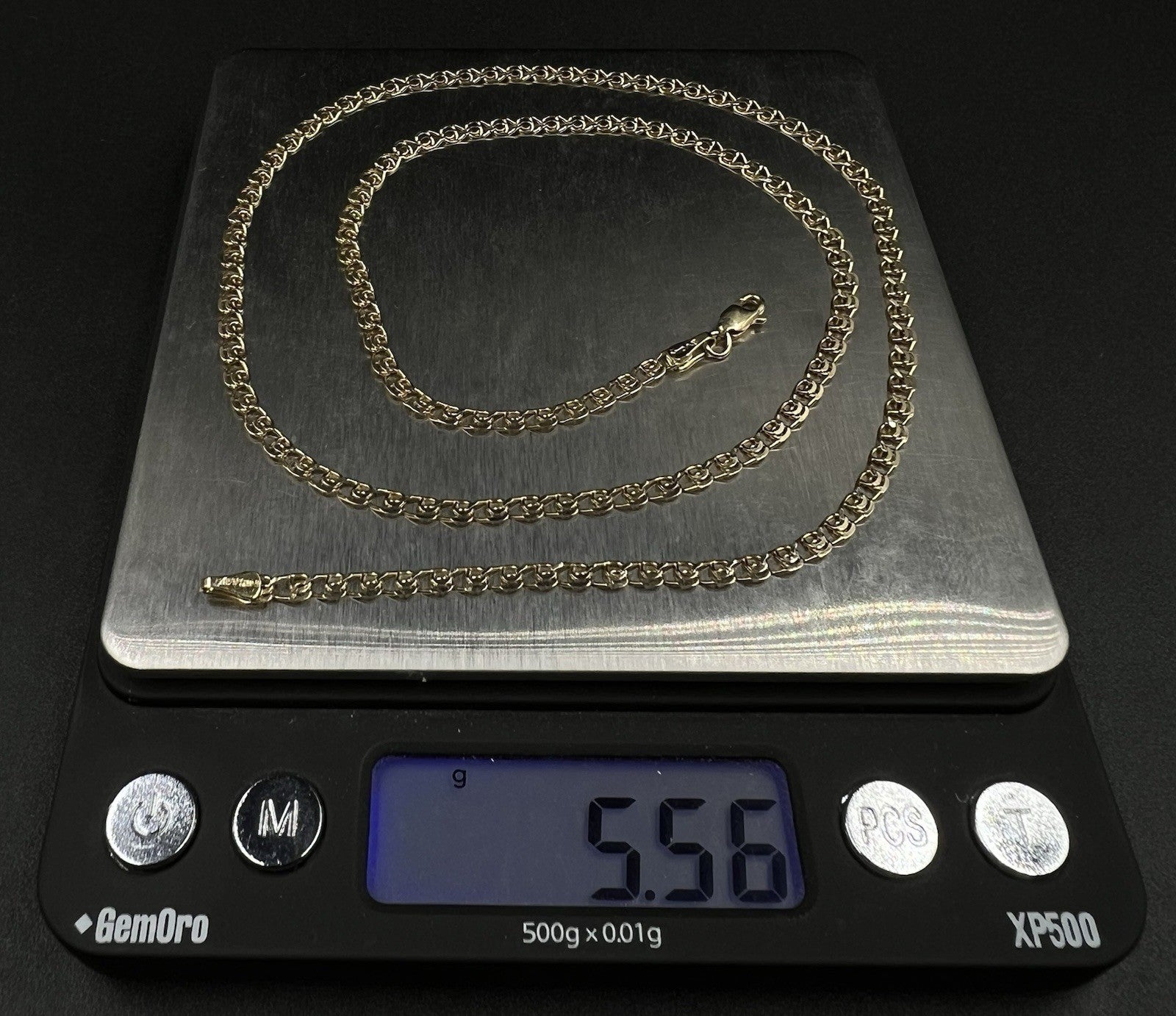 21” 14K Semi-Solid Yellow Gold Diamond Cut Heart Link Chain 5.56g | 3.1MM |