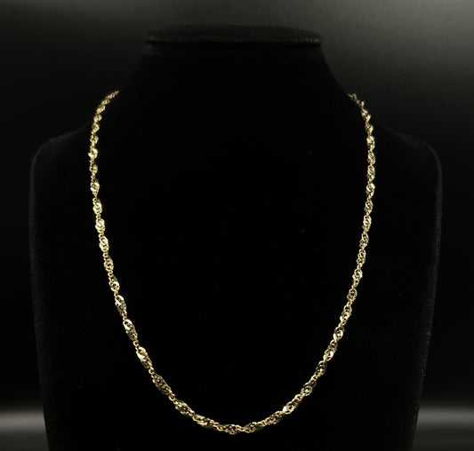 18” 9K Hollow Yellow Gold Singapore Chain | 4.54g | 2.8mm | Lobster Clasp |