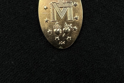 .65” x 1.3” 10K Hollow Yellow Gold Virgin Mary Pendant | 1.26g | 2.8mm Bail |