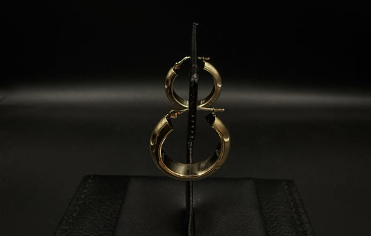 .75” 14k Hollow Yellow Gold Hoop Earrings | 1.63g | 5mm Thick | Hinged |