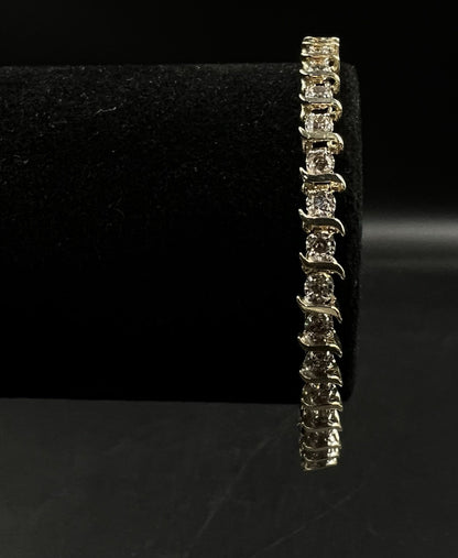 7.25” 14K Solid Yellow Gold Natural Diamond Tennis Bracelet ~2ct | 12.66g 5.5mm