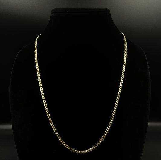 24” 10K Hollow Yellow Gold Cuban Chain | 5.19g | 3.3MM | Lobster Clasp |