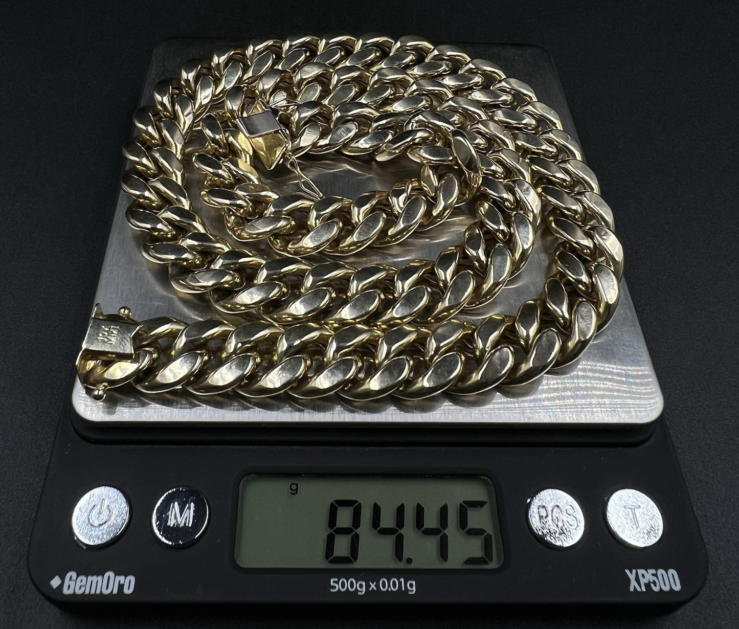 22” 10K Semi-Solid Yellow Gold Miami Cuban Chain | 84.45g | 13mm | Box Clasp |