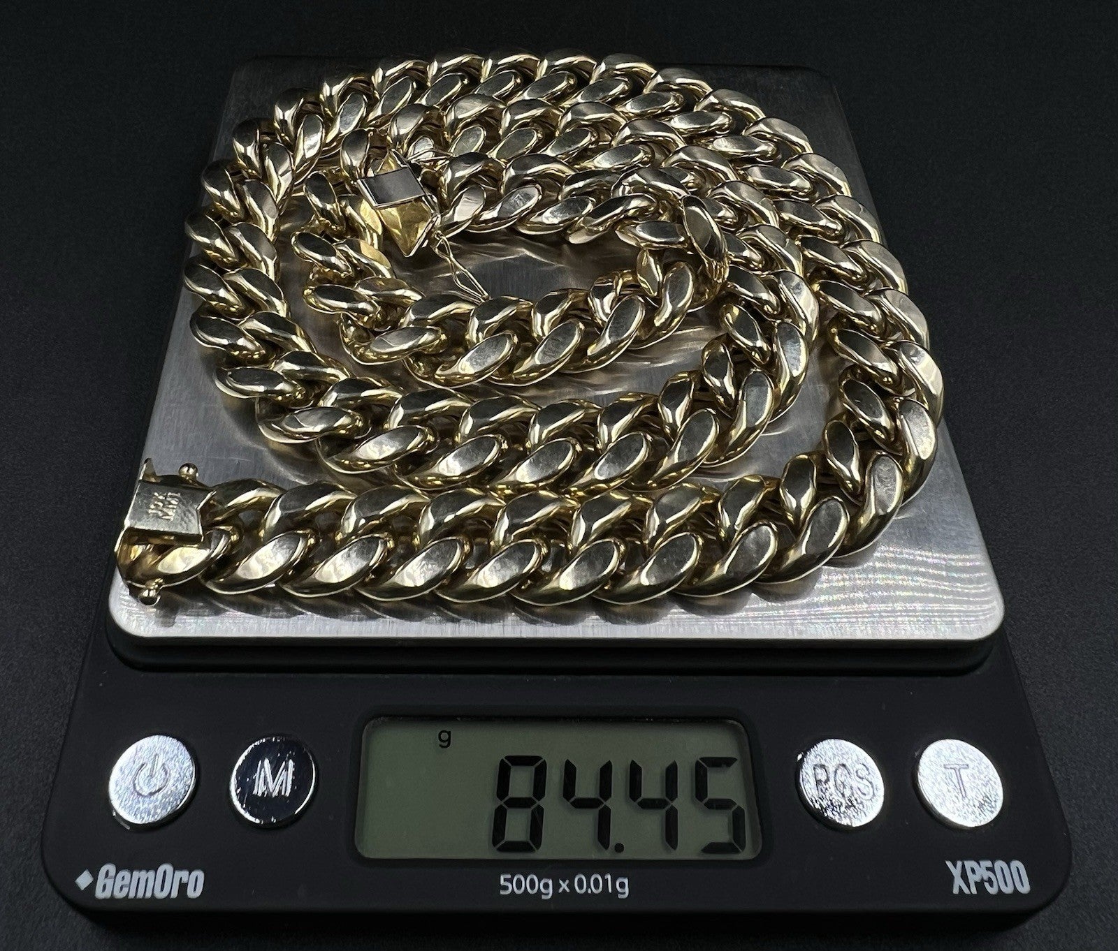 22” 10K Semi-Solid Yellow Gold Miami Cuban Chain | 84.45g | 13mm | Box Clasp |