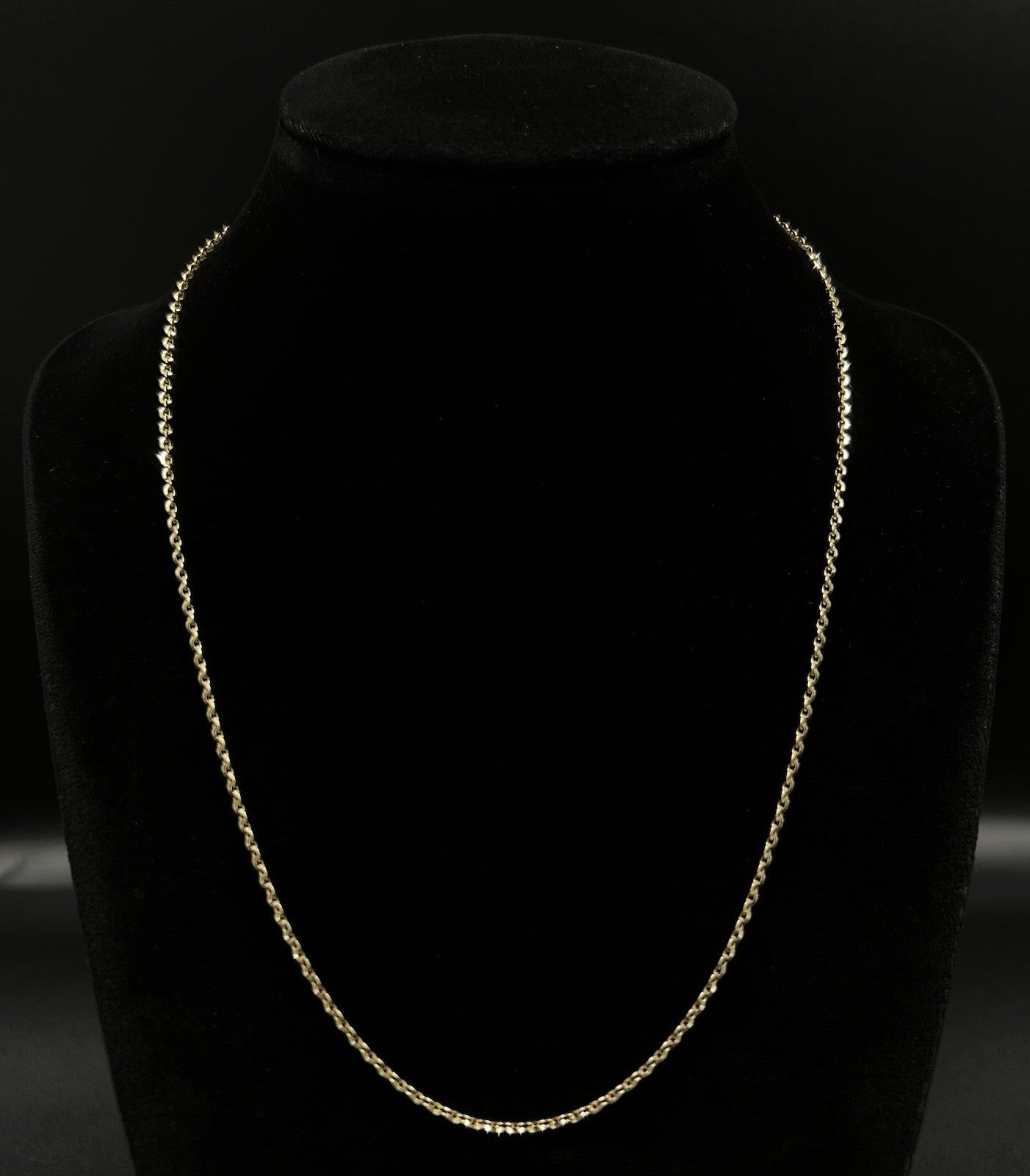 18” 14K Semi-Solid Yellow Gold Cable Chain 3.9g | 1.6MM | Italy | Lobster Clasp