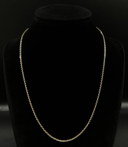 18” 14K Semi-Solid Yellow Gold Cable Chain 3.9g | 1.6MM | Italy | Lobster Clasp