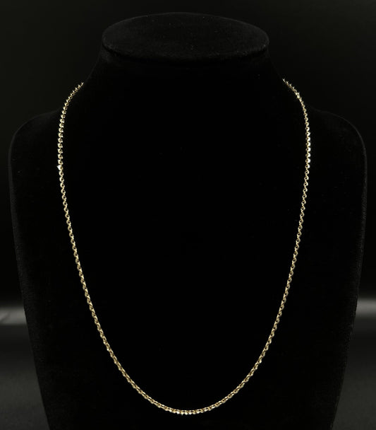 18” 14K Semi-Solid Yellow Gold Cable Chain 3.9g | 1.6MM | Italy | Lobster Clasp