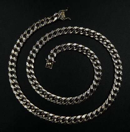 28” 10K Hollow Yellow Gold Diamond Cut Miami Cuban Chain | 57.23g | 10.2MM | Box