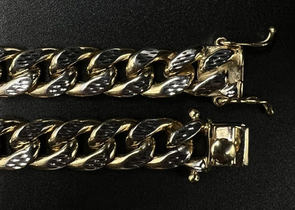 28” 10K Hollow Yellow Gold Diamond Cut Miami Cuban Chain | 57.23g | 10.2MM | Box