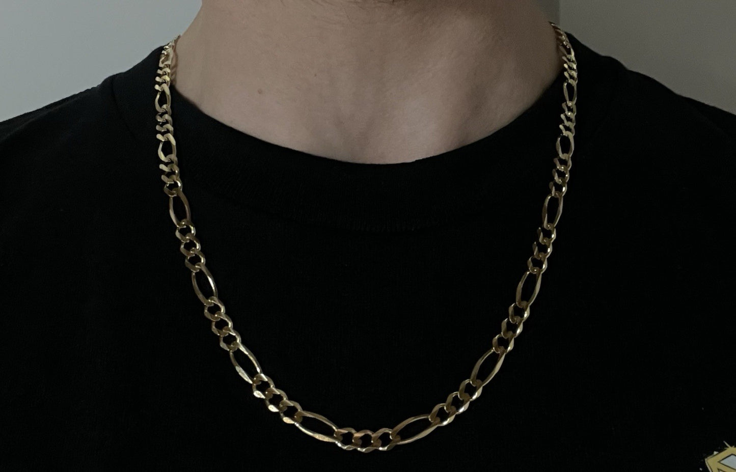 22.25” 10K Solid Yellow Gold Diamond Cut Figaro Chain | 21.81g | 6mm | Lobster |