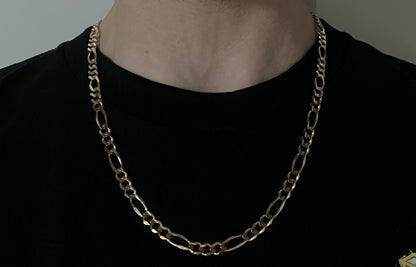 22.25” 10K Solid Yellow Gold Diamond Cut Figaro Chain | 21.81g | 6mm | Lobster |