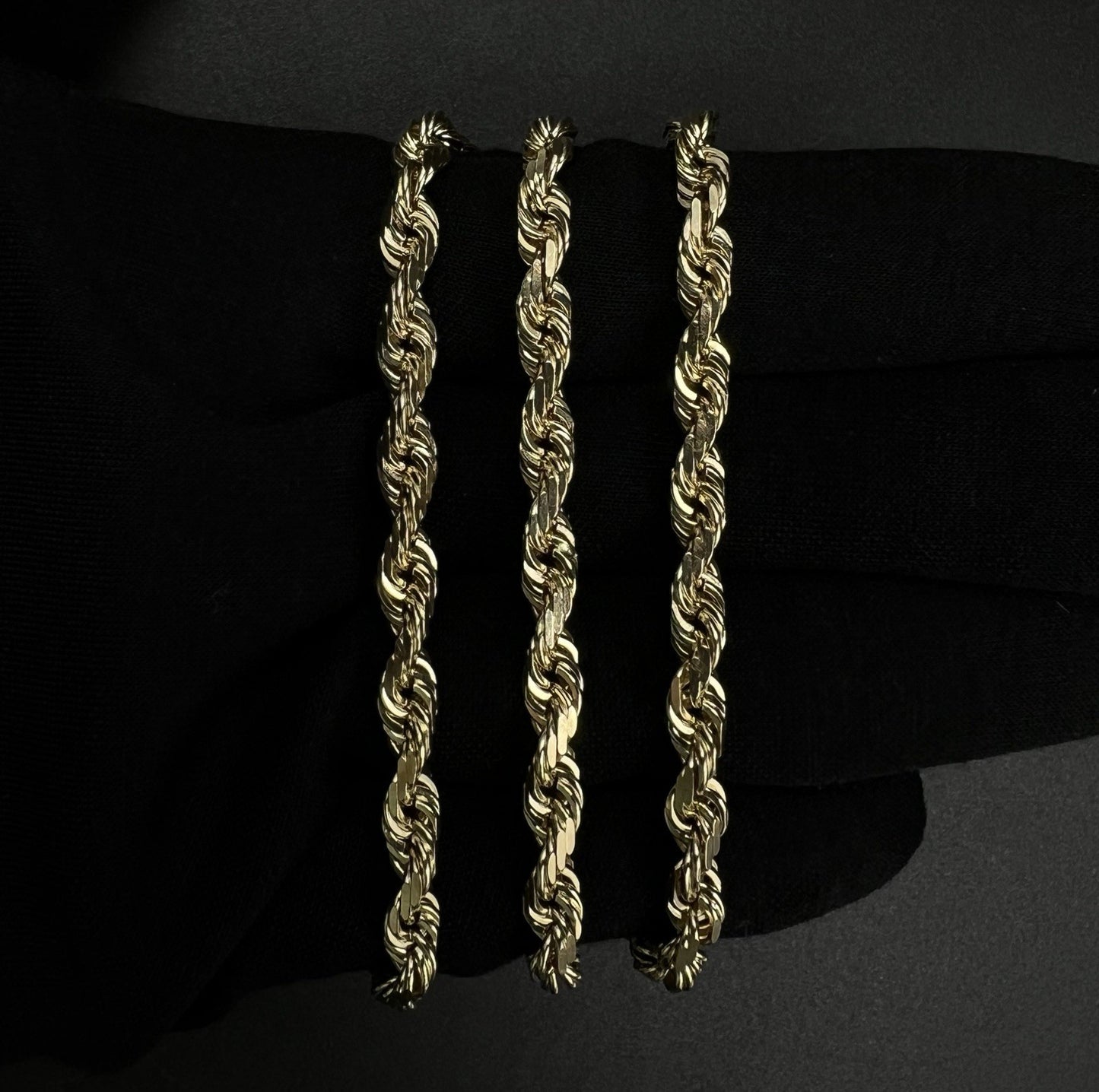 24” 10K Solid Yellow Gold Diamond Cut Rope Chain | 48.93g | 5.5mm | Lobster |