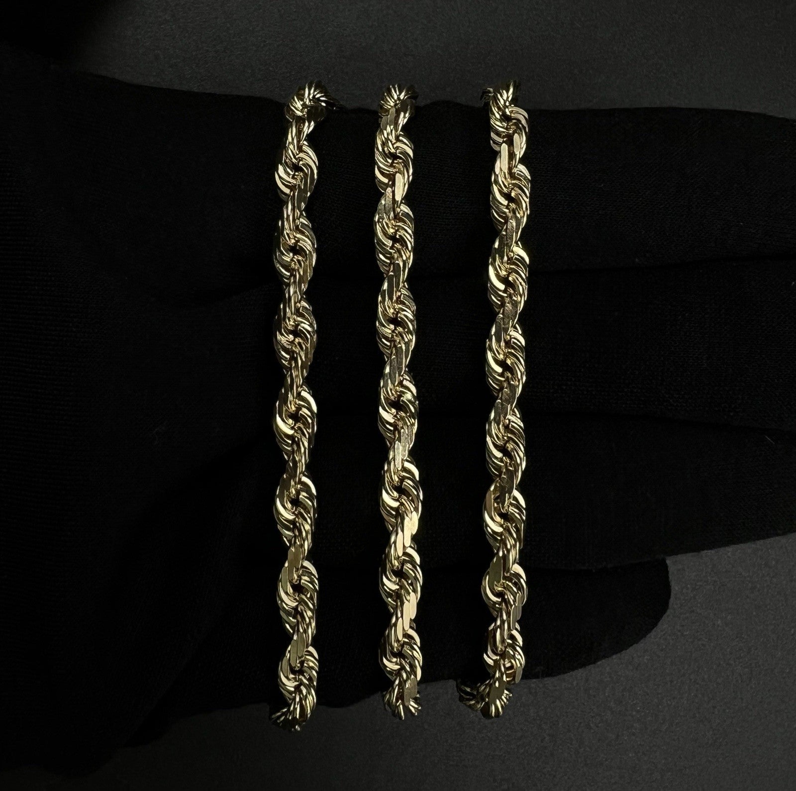 24” 10K Solid Yellow Gold Diamond Cut Rope Chain | 48.93g | 5.5mm | Lobster |