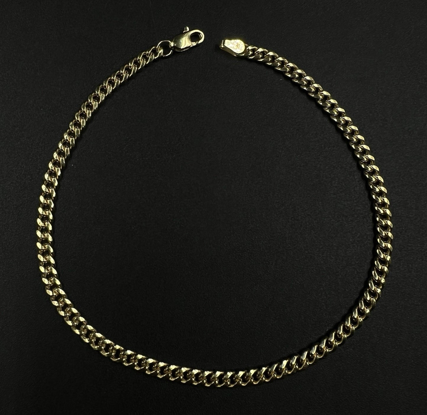 9.5” 10K Hollow Yellow Gold Miami Cuban Anklet | 3.94g | 3.7MM | Lobster Clasp |