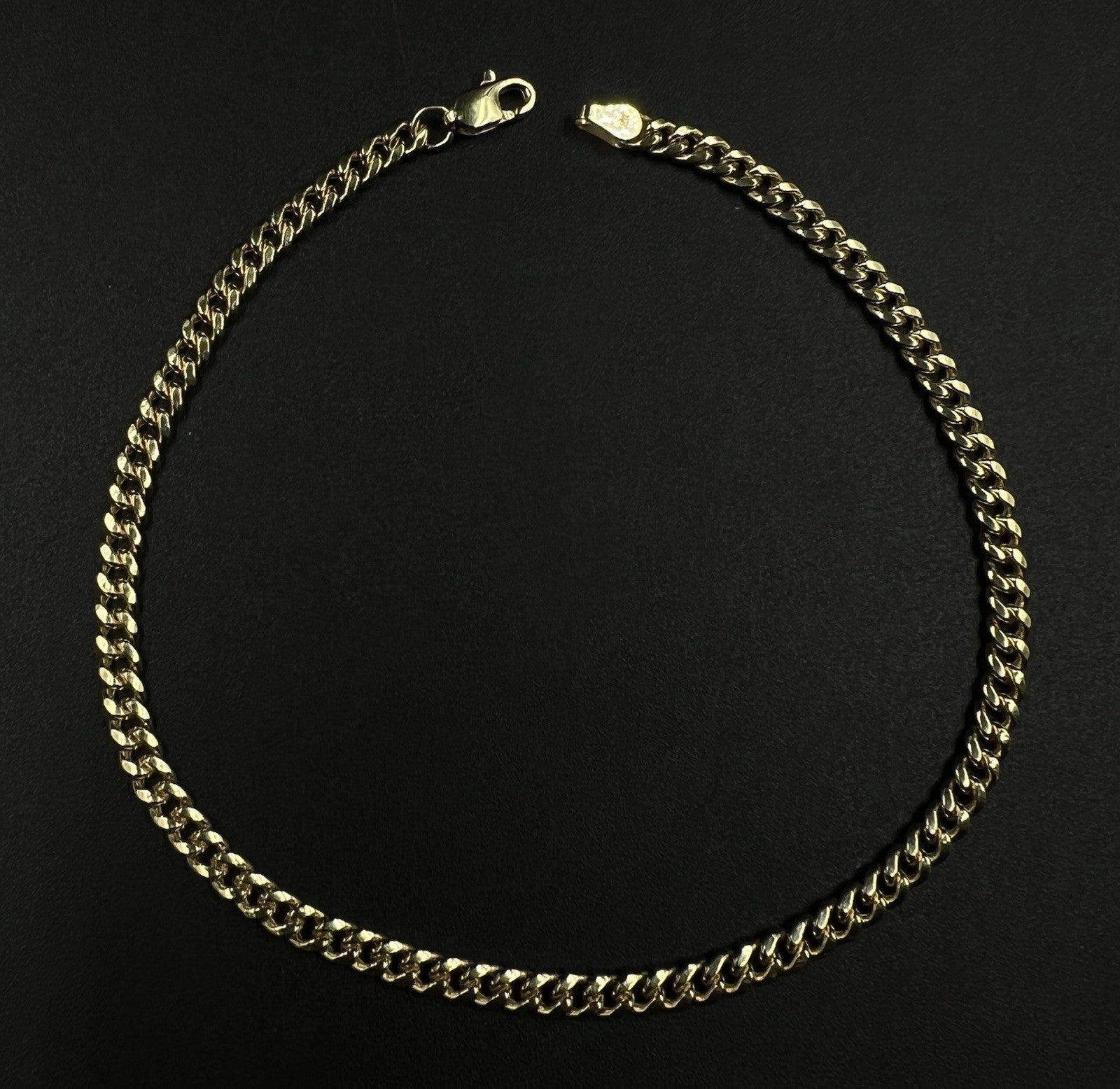 9.5” 10K Hollow Yellow Gold Miami Cuban Anklet | 3.94g | 3.7MM | Lobster Clasp |