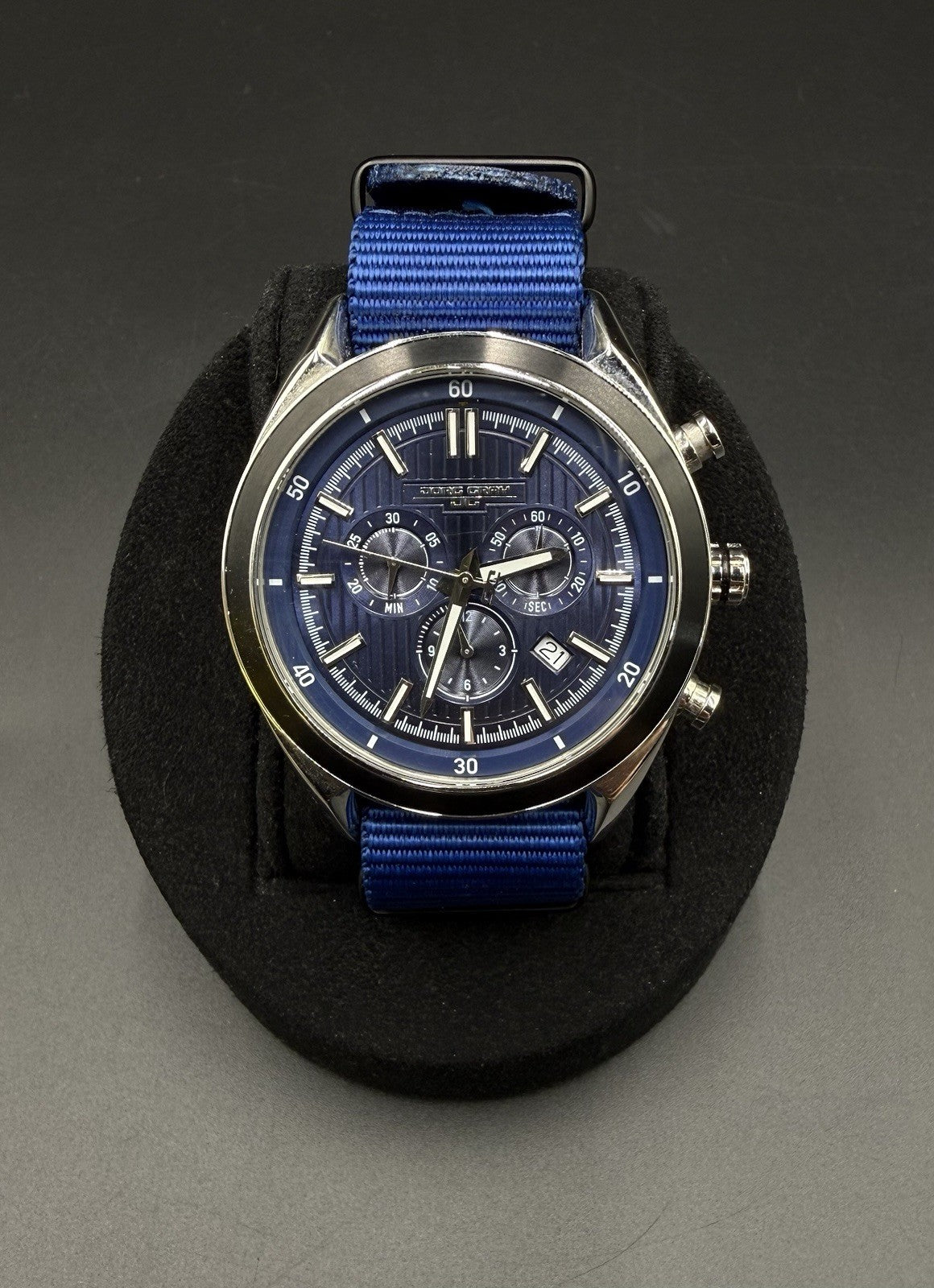 Jorg Gray 47MM Men's Chronograph Watch - Blue Dial - Swiss Ronda - JG6900 - 100M