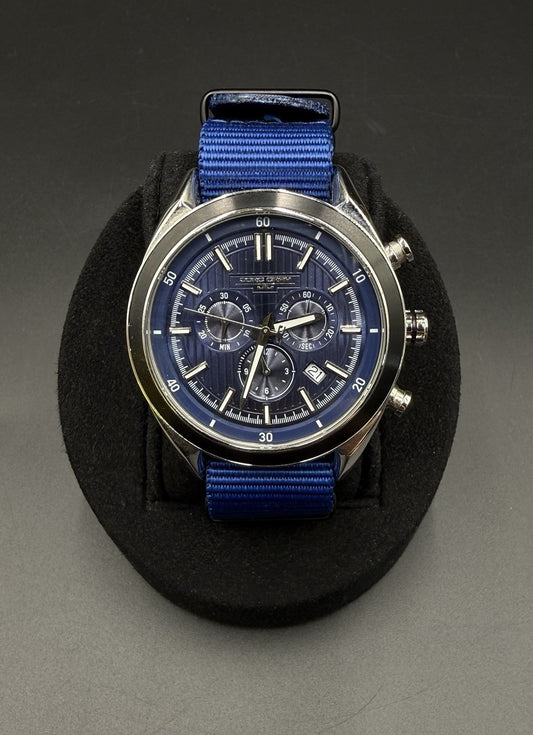 Jorg Gray 47MM Men's Chronograph Watch - Blue Dial - Swiss Ronda - JG6900 - 100M