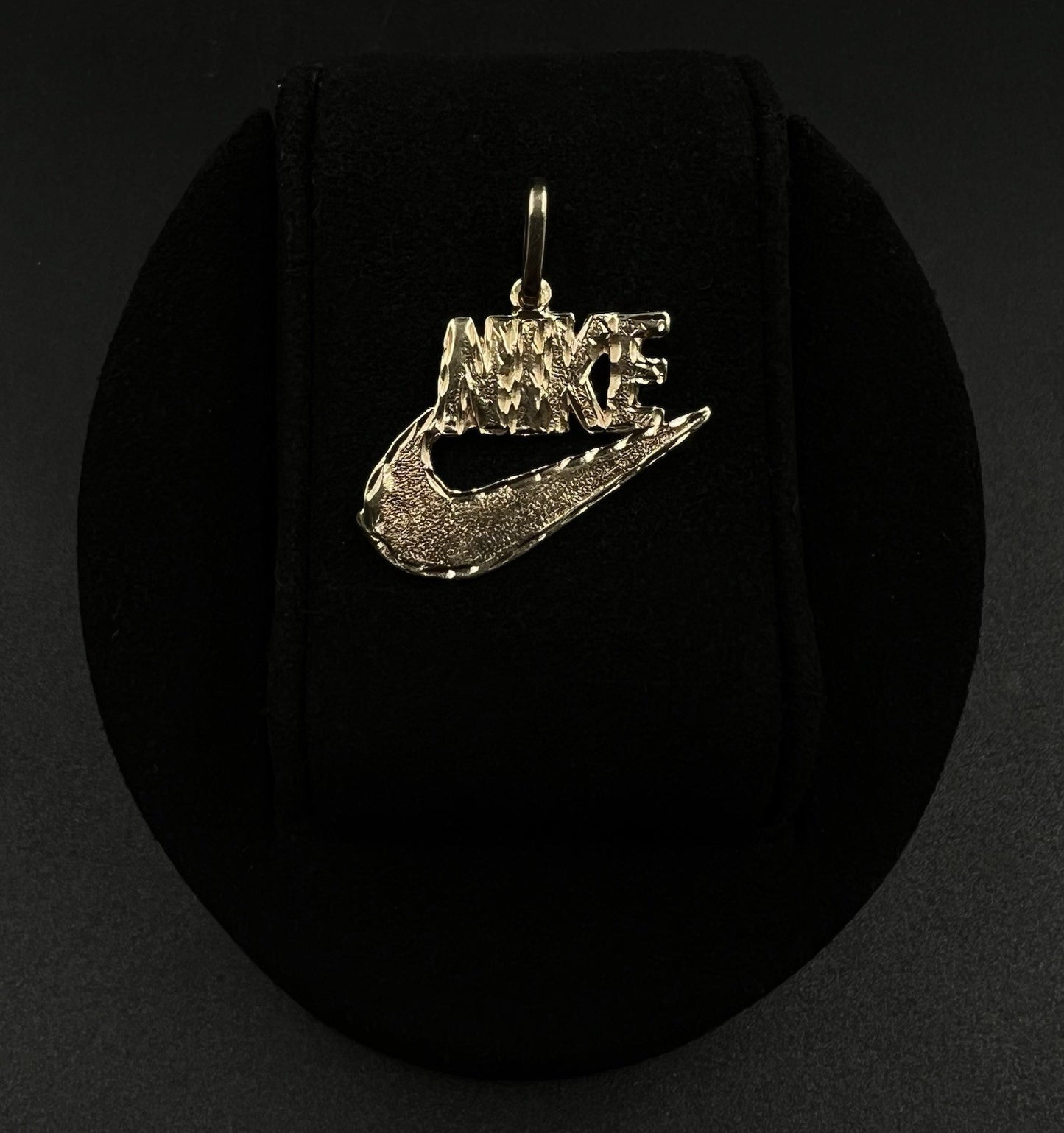 1.13” x 1.27” 14K Solid Yellow Gold Diamond Cut Nike Pendant 3.47g | 4x8MM Bail