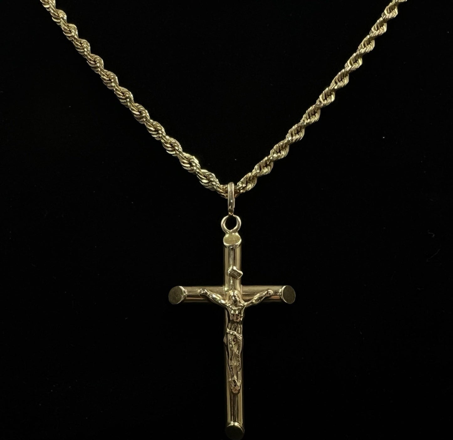 .94” x 1.67” 14K Hollow Yellow Gold Crucifix Pendant | 3.2g | 3.5MM Bail |