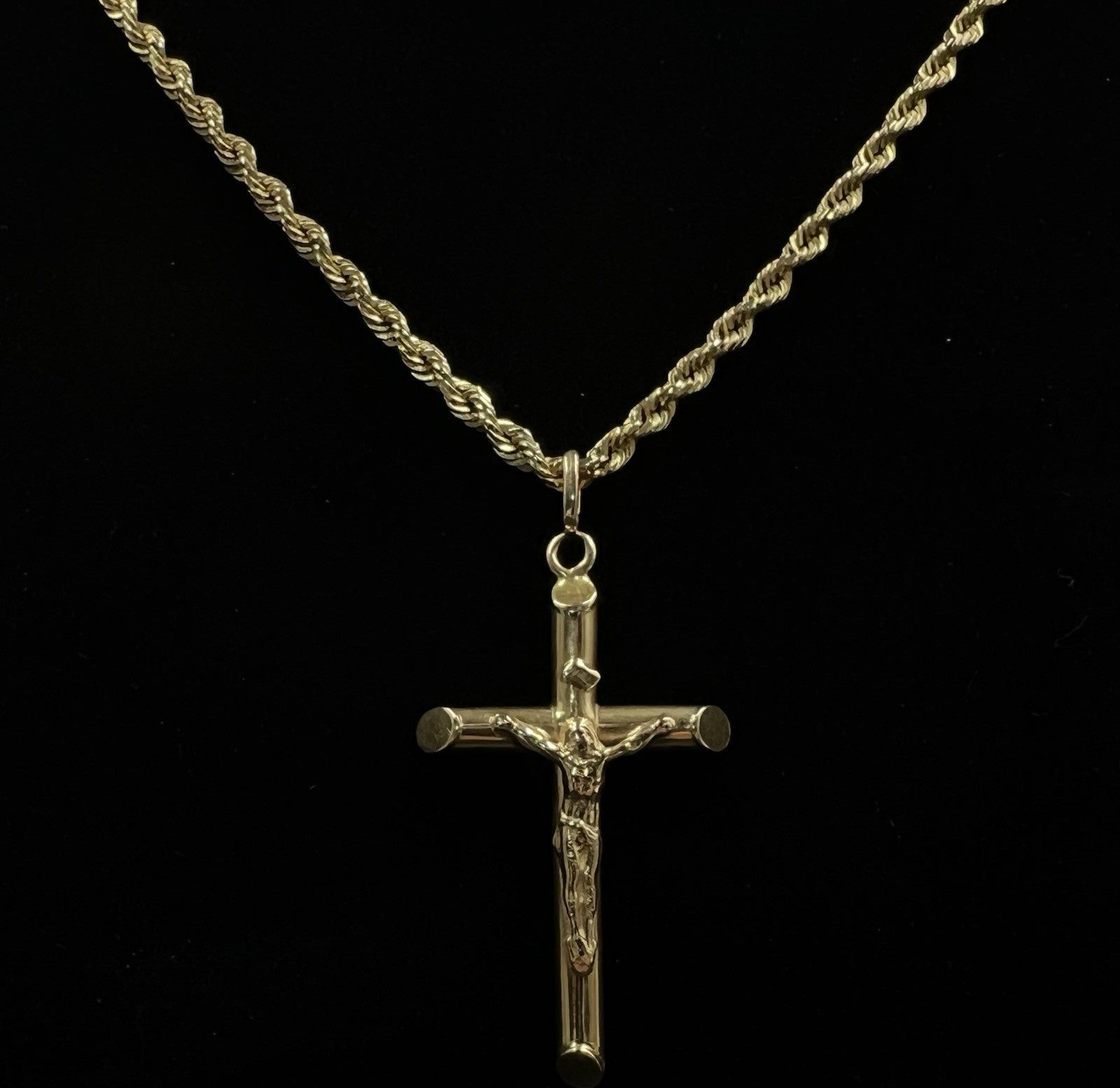 .94” x 1.67” 14K Hollow Yellow Gold Crucifix Pendant | 3.2g | 3.5MM Bail |