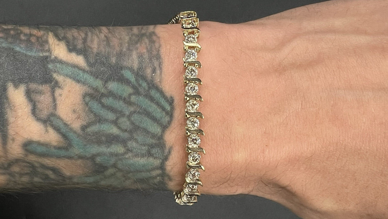 7.25” 14K Solid Yellow Gold Natural Diamond Tennis Bracelet ~2ct | 12.66g 5.5mm