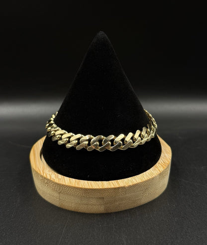 8.25” 14k Hollow Yellow Gold Monaco CZ Clasp