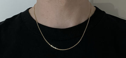 18” 14K Semi-Solid Yellow Gold Cable Chain 3.9g | 1.6MM | Italy | Lobster Clasp