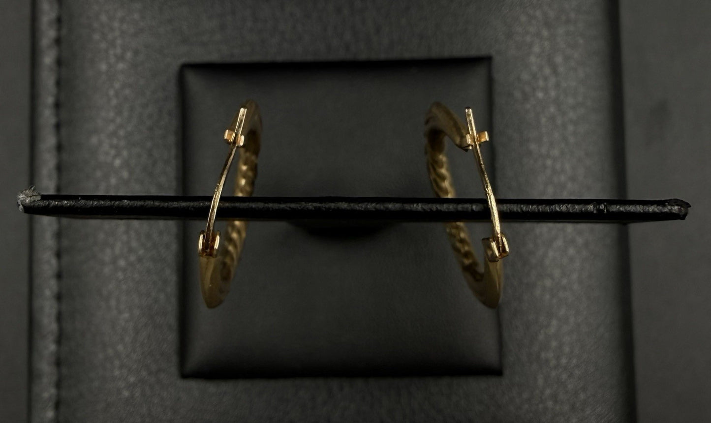 .81” 10K Hollow Yellow Gold Diamond Cut Hoop Earrings | 1.48g | 2.3mm Thick |