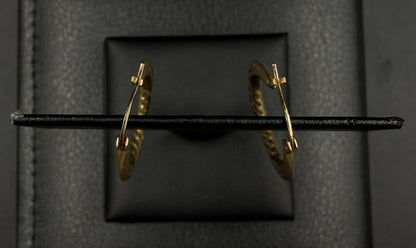 .81” 10K Hollow Yellow Gold Diamond Cut Hoop Earrings | 1.48g | 2.3mm Thick |