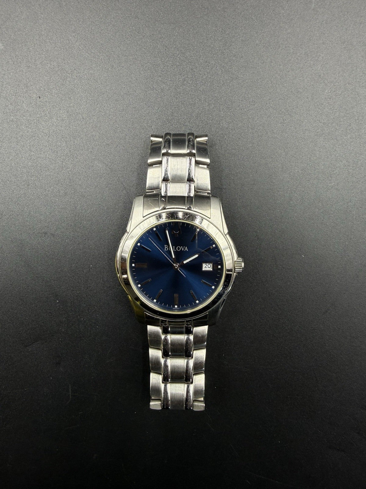 Bulova 38MM Men’s Classic Blue Sunburst Dial Stainless Steel Date Watch C860882