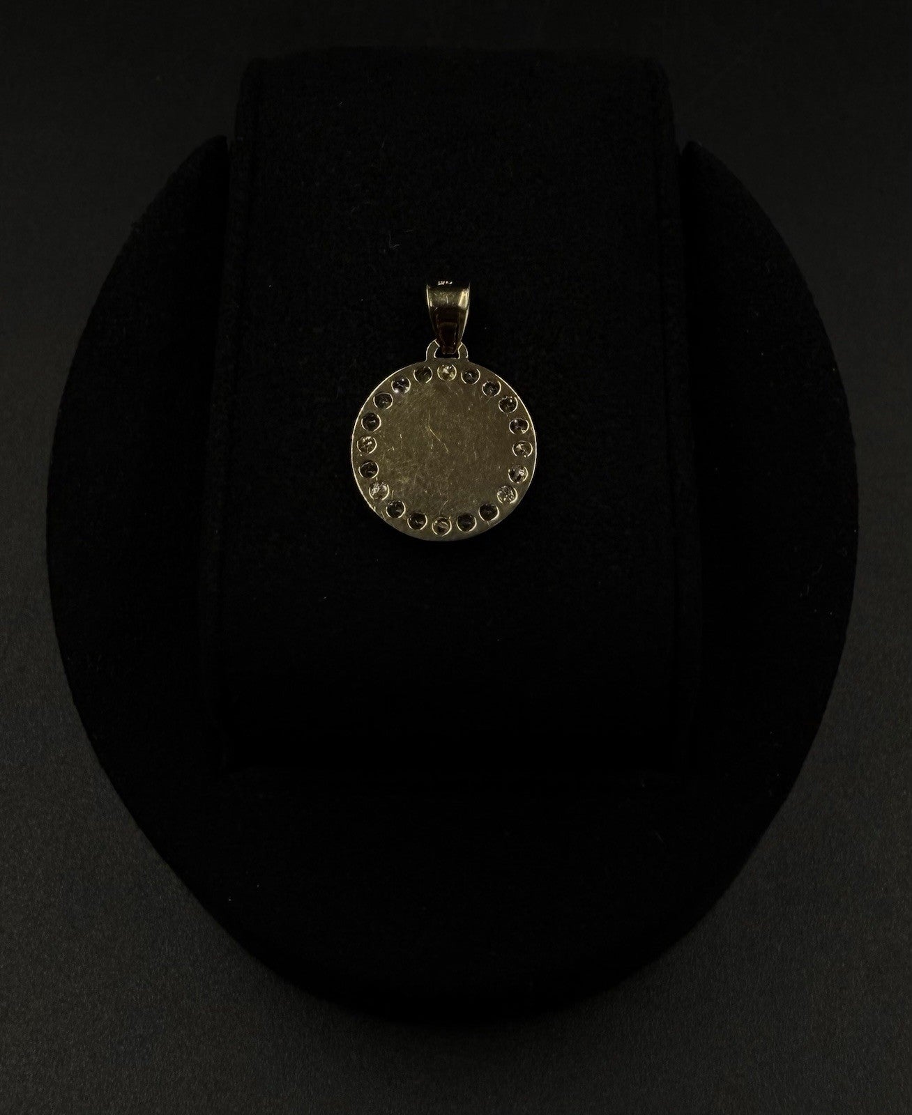 .62” 10K Hollow Yellow Gold Diamond Cut CZ Medallion | 1g | 3.5mm Bail |