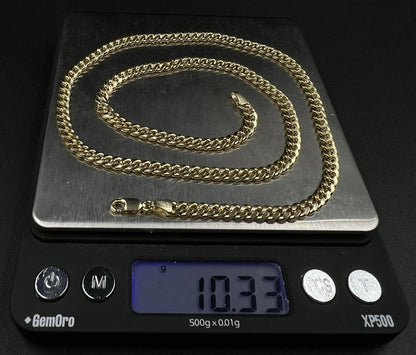 20” 10K Hollow Yellow Gold Miami Cuban Chain | 10.32g | 4.6mm | Lobster Clasp |