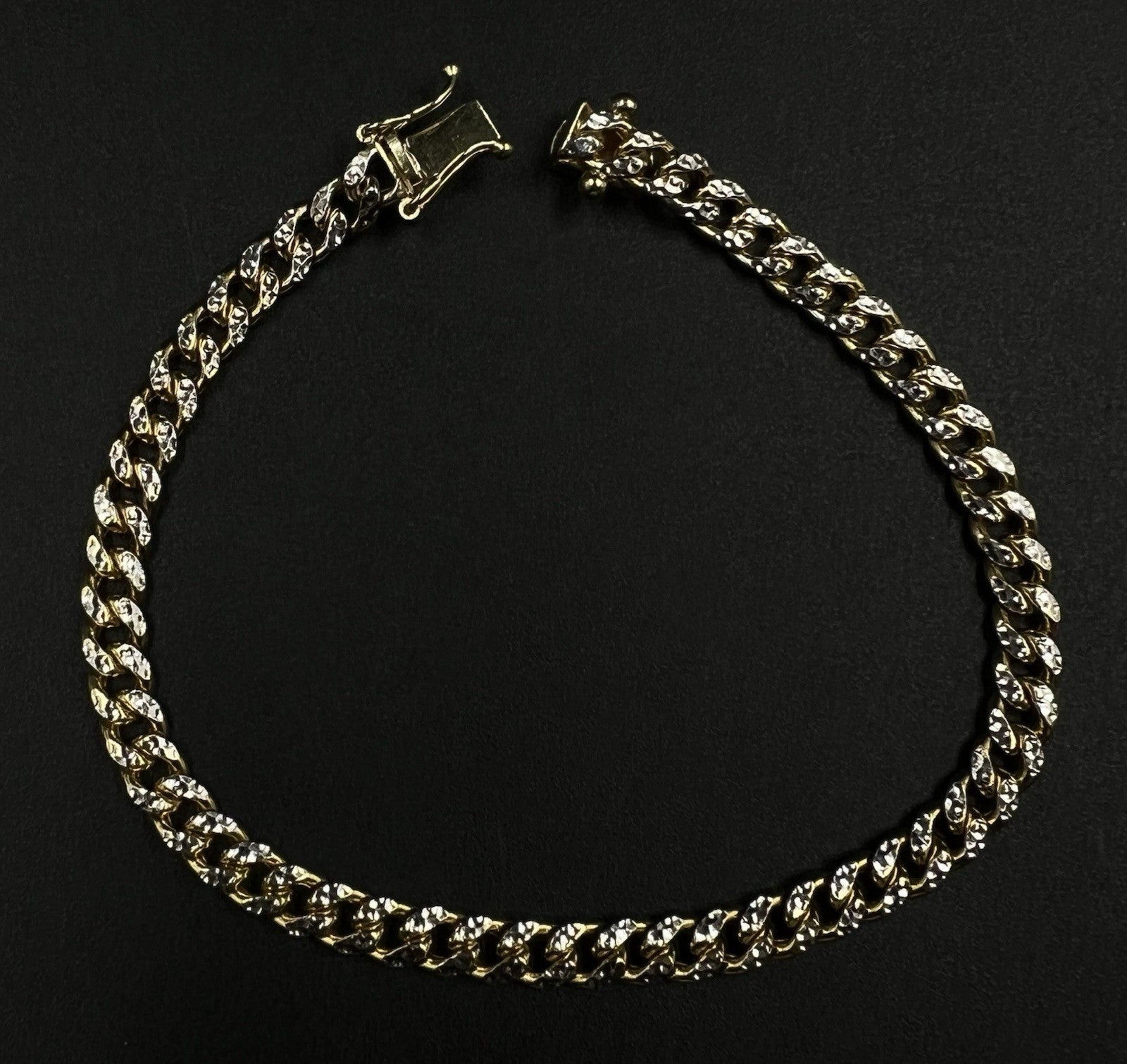 8” 10K Hollow Yellow Gold Diamond Cut Miami Cuban Bracelet | 9.4g | 5.4MM | Box