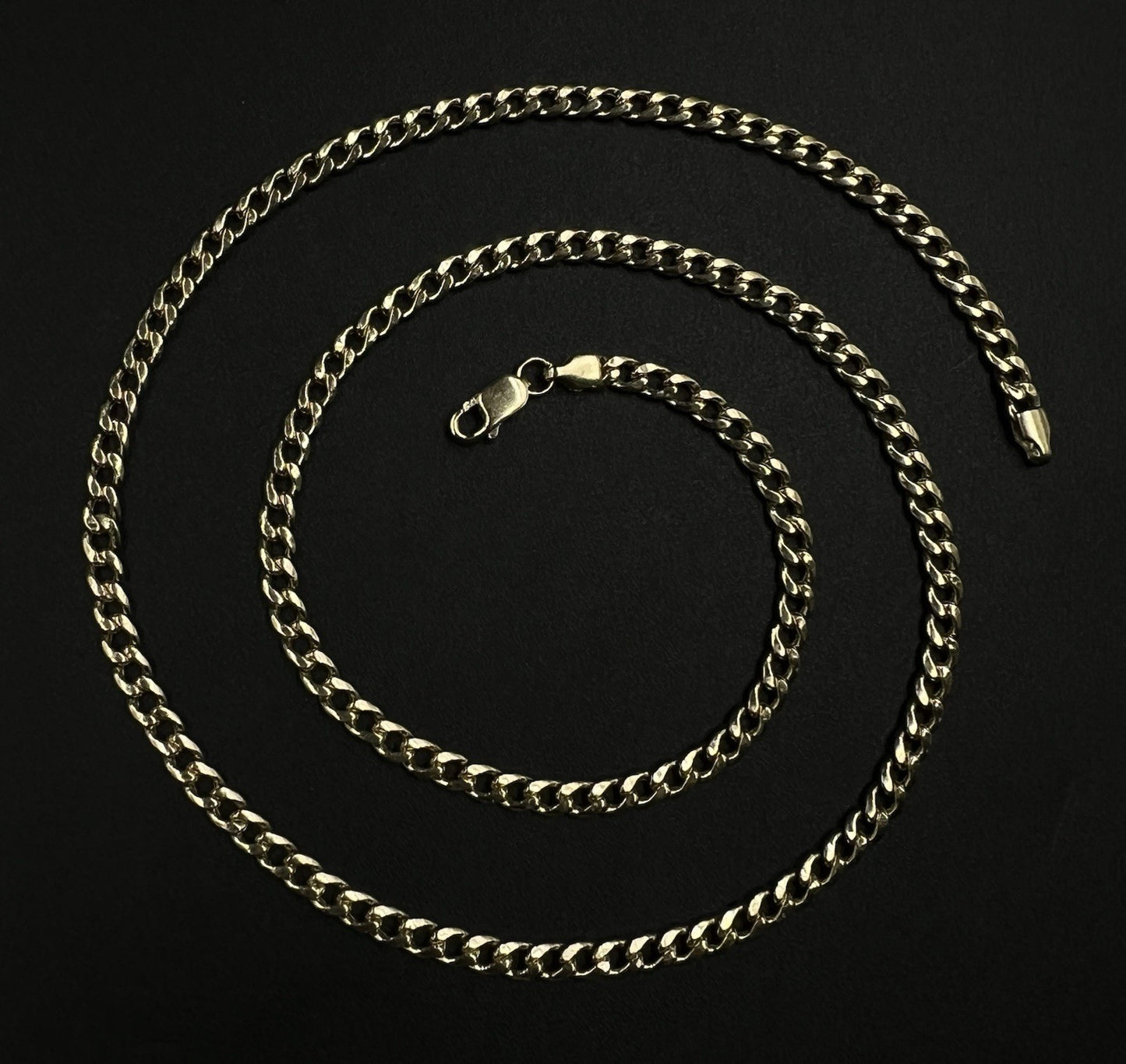19.75” 14K Hollow Yellow Gold Diamond Cut Miami Cuban Chain | 8.48g | 3.8MM