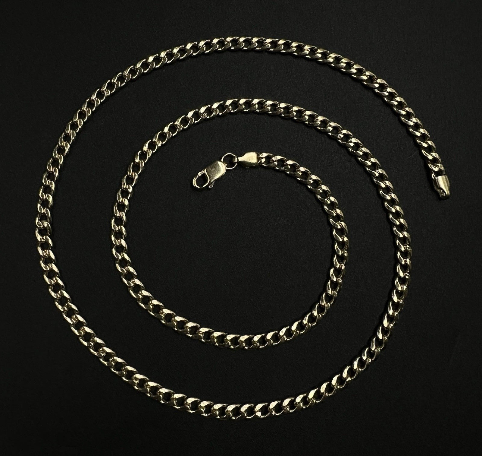 19.75” 14K Hollow Yellow Gold Diamond Cut Miami Cuban Chain | 8.48g | 3.8MM