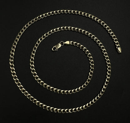 19.75” 14K Hollow Yellow Gold Diamond Cut Miami Cuban Chain | 8.48g | 3.8MM