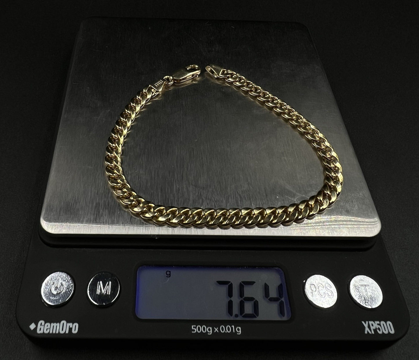 8” 14K Hollow Yellow Gold Miami Cuban Bracelet | 7.64g | 5.3mm | Italy | Lobster