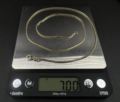 20” 14K Solid Yellow Gold Diamond Cut Franco Box Chain | 7g | 1.5MM | Jacoje |