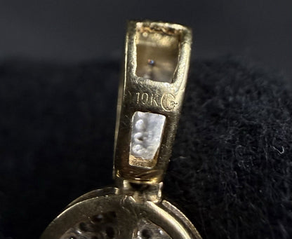 .6” x 1.4” 10k Semi Solid Yellow Gold Natural Diamond Ankh Pendant | 3.34g |