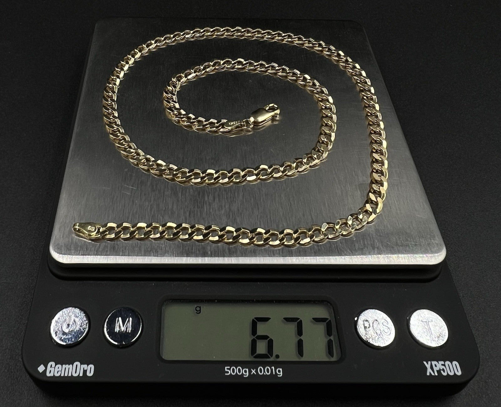 18” 10K Hollow Yellow Gold Diamond Cut Cuban Chain | 6.76g | 4.5MM | Lobster |
