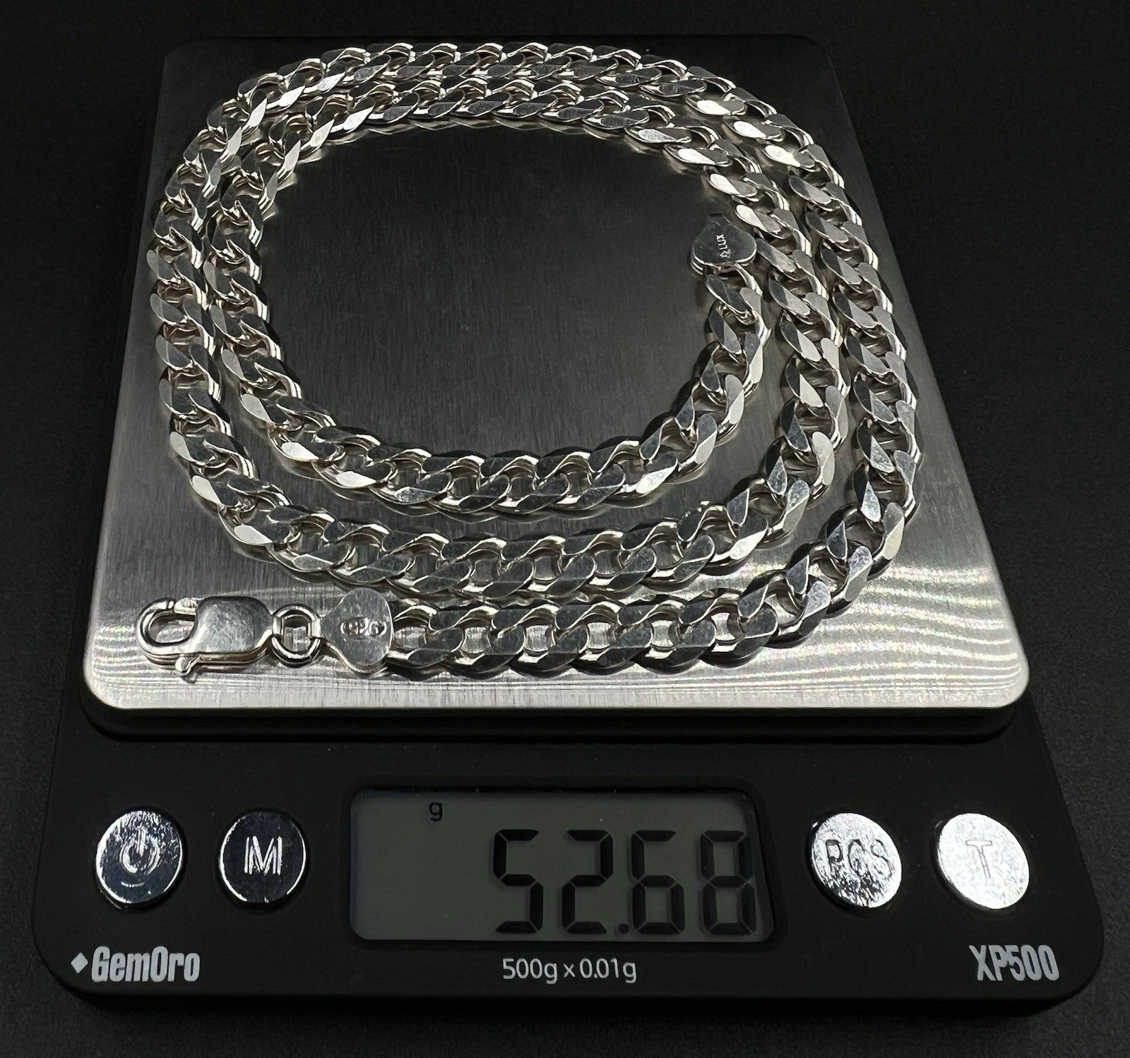 24” 925 Solid Sterling Silver Diamond Cut Cuban Chain | 52.65g | 7.6MM | Italy |