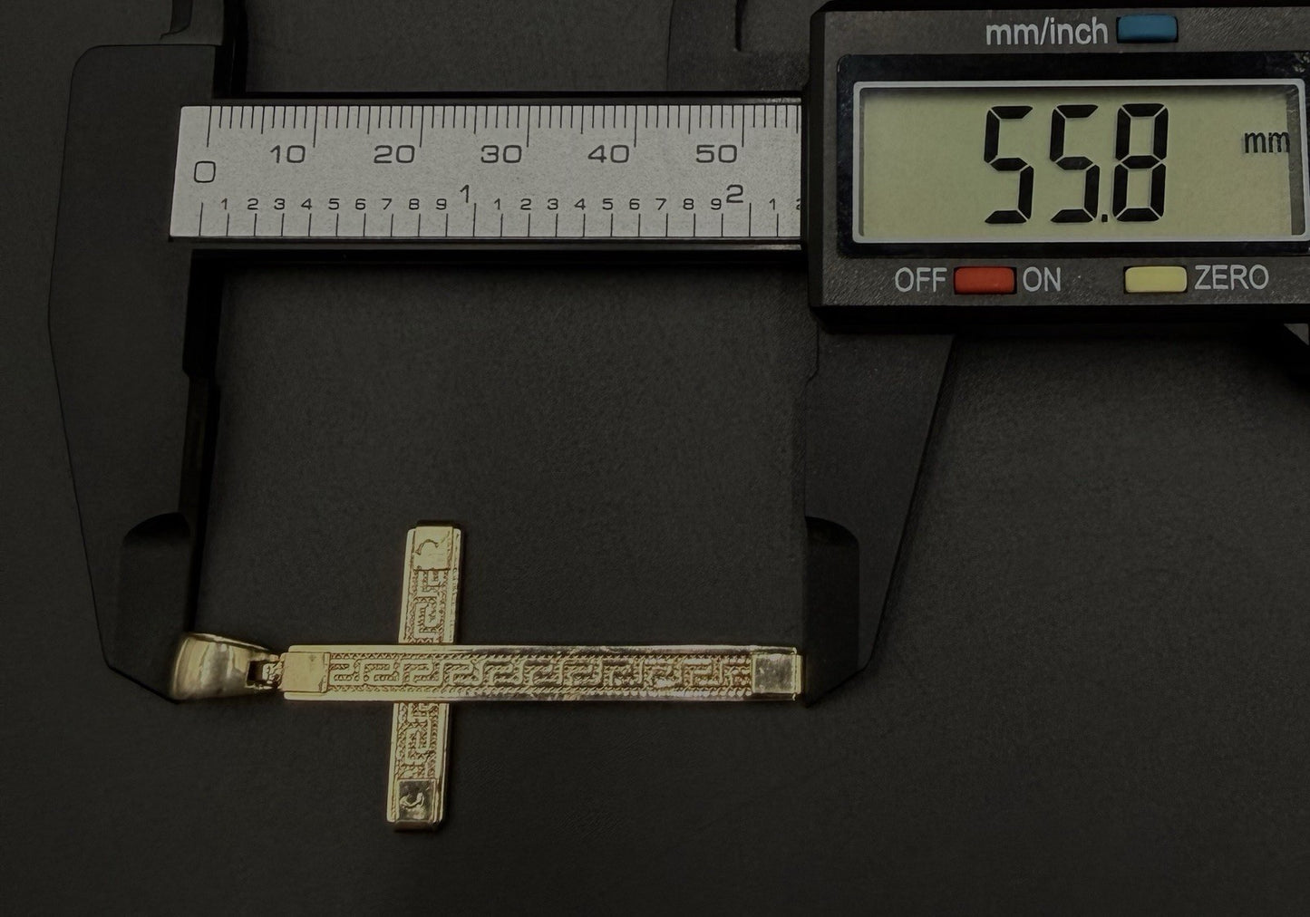 1.05” x 2.2” 10k Hollow Yellow Gold Fancy Cross Pendant | 3.07g | 5.5mm Bail |