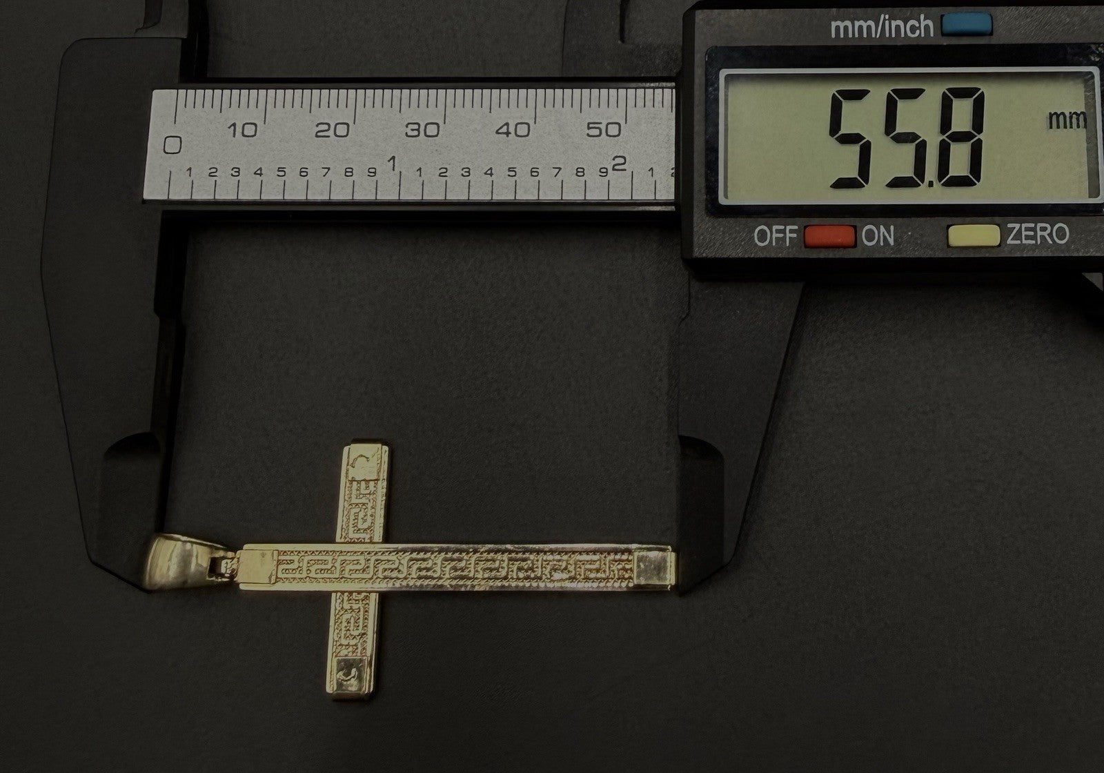 1.05” x 2.2” 10k Hollow Yellow Gold Fancy Cross Pendant | 3.07g | 5.5mm Bail |