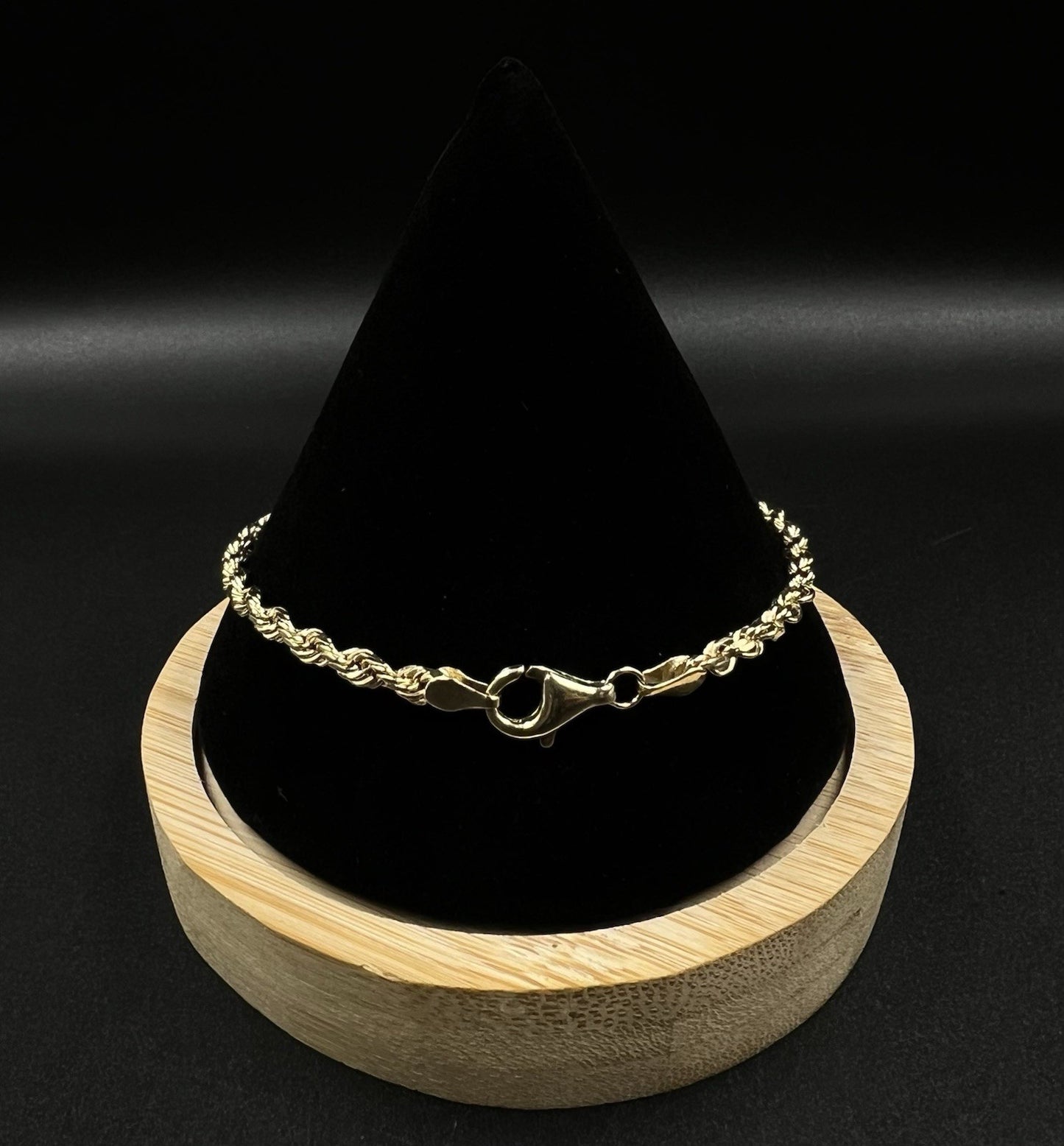 8.5” 14K Solid Yellow Gold Diamond Cut Rope Bracelet | 9.2g | 3.7MM | Lobster |