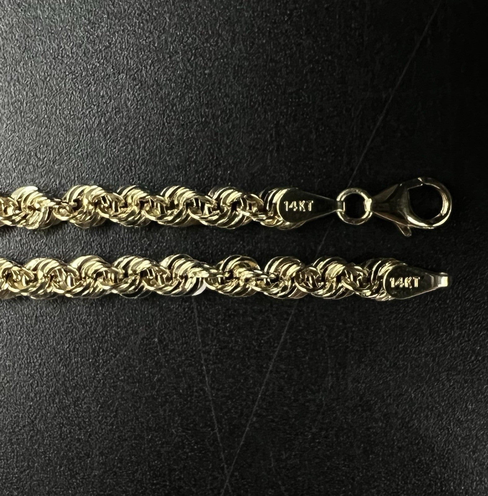 32” 14K Hollow Yellow Gold Rope Chain | 7.42g | 4MM | Lobster Clasp |