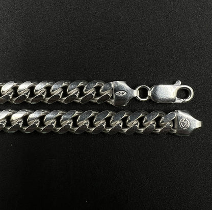 24” 925 Solid Sterling Silver Diamond Cut Miami Cuban Chain 69.65g | 6.8MM Italy
